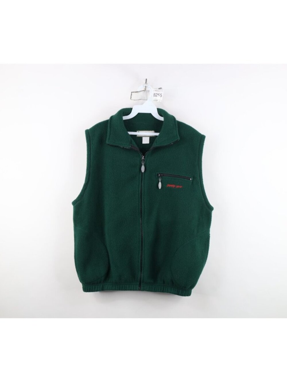 Vintage 90s Jeep Motor Co Gear Womens XL Spell Out Fleece Vest Jacket Green